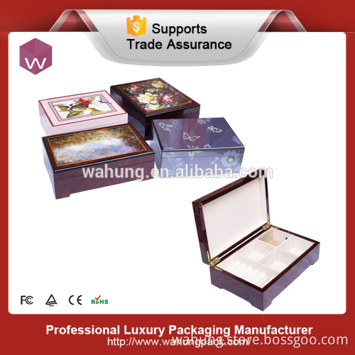crank music box with picture happy birthday music box (WH-1979)